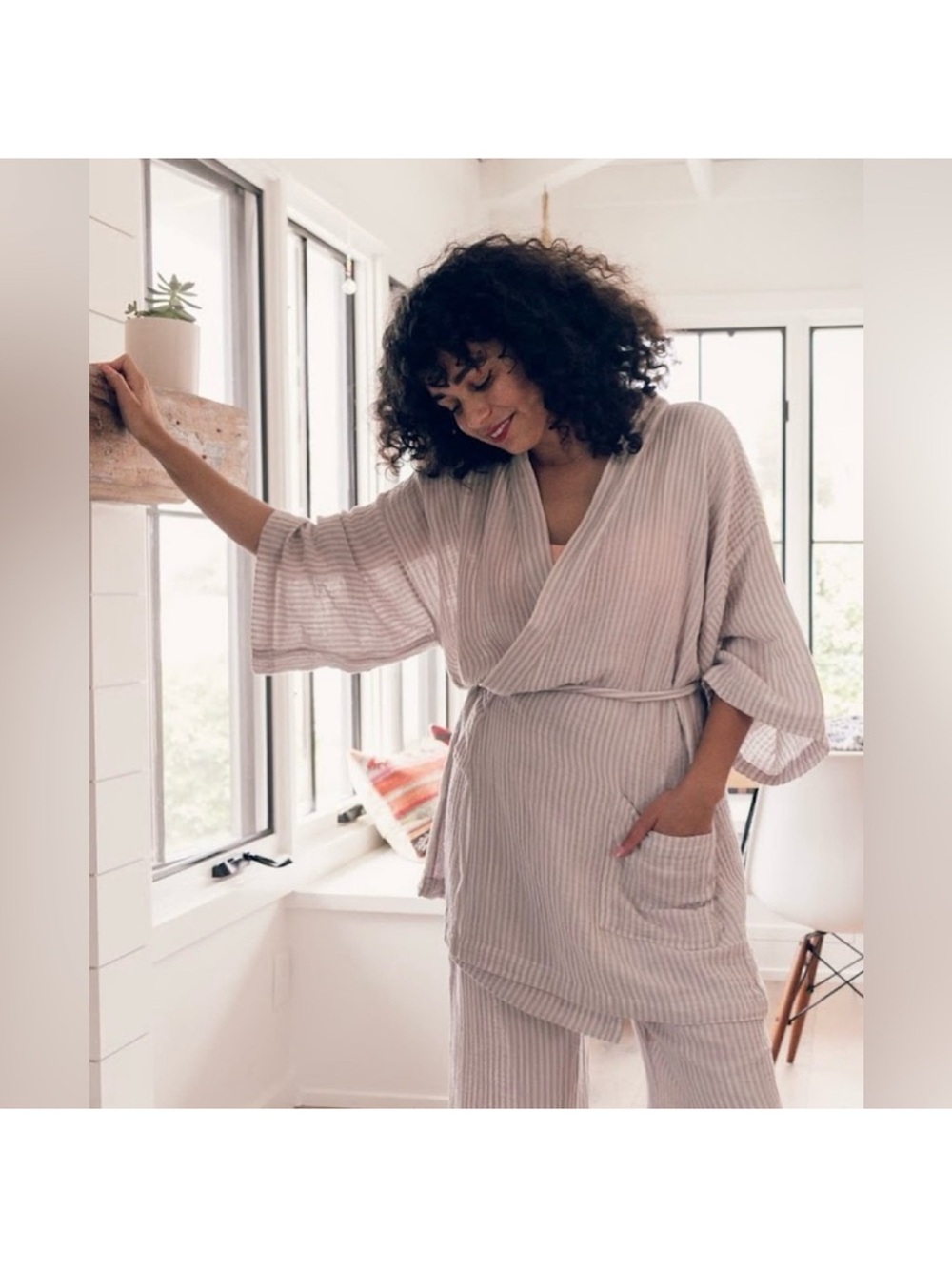 Oddbird co larded stripe wrap top